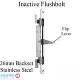 Inactive Flushbolt Rod, 26mm Backset, Flip Lever - Stainless