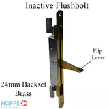 Inactive Flushbolt Rod, 24mm Backset, Flip Lever - Brass