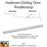 Andersen Window Frenchwood Gliding Doors Complete Weatherstrip Set, 6 ft 8 in - 1990-Present, White