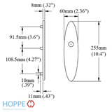 HOPPE OVAL EXTERIOR BACKPLATE M3955N FOR INACTIVE HANDLESETS - MATTE BLACK