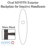 HOPPE OVAL EXTERIOR BACKPLATE M3955N FOR INACTIVE HANDLESETS - MATTE BLACK