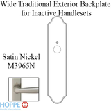 HOPPE WIDE TRADITIONAL EXTERIOR BACKPLATE M3965N FOR INACTIVE HANDLESETS - SATIN NICKEL