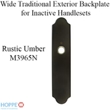HOPPE WIDE TRADITIONAL EXTERIOR BACKPLATE M3965N FOR INACTIVE HANDLESETS - RUSTIC UMBER