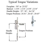 Hoppe Multipoint 1.38" Backset Manual Gear with Tongue Bottom Extension