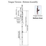 Hoppe Multipoint 1.38" Backset Manual Gear with Tongue Bottom Extension