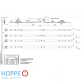 Hoppe 2 Point Sliding Door Lock Strike, 20mm Face, 5.3mm Thick, 30" Length