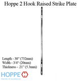 Hoppe 2 Point Sliding Door Lock Strike, 20mm Face, 5.3mm Thick, 30" Length