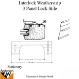 Interlock, 3 Panel, Operating Lock Stile, Prefinis