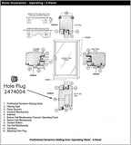 Andersen Hole Plug PSII Sliding Doors Tandem Roller Adjuster Terratone Hole Plug