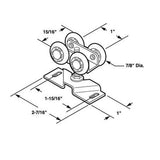 Pocket Door Hanger, 4 Nylon Wheels, 7/8 Diameter