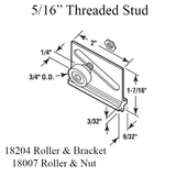 Shower Door Roller, 3/4 X 1/4 Flat Ball Bearing Wheel
