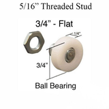 Shower Door Roller, 3/4 X 1/4 Flat Ball Bearing Wheel