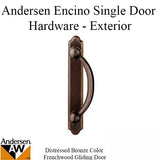 Andersen Frenchwood Gliding Door Trim Hardware, Encino, 2 Panel Exterior ONLY - Distressed Bronze