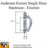 Andersen Frenchwood Gliding Door Trim Hardware, Encino, 2 Panel Exterior ONLY - Distressed Bronze