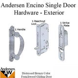 Andersen Frenchwood Gliding Door Trim Hardware, Encino, 2 Panel Exterior ONLY - Distressed Bronze