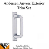 Andersen Frenchwood Gliding Door Trim Hardware, Anvers 2 Panel Exterior - Satin Nickel