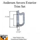 Andersen Frenchwood Gliding Door Trim Hardware, Anvers 2 Panel Exterior - Satin Nickel