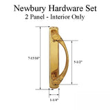 Andersen Newbury 2 Panel Gliding Door Hardware Set, INTERIOR ONLY - Bright Brass