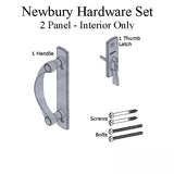 Andersen Newbury 2 Panel Gliding Door Hardware Set, INTERIOR ONLY - Bright Brass