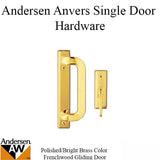 Andersen Frenchwood Gliding Door Trim Hardware, Anvers 2 Panel Interior and Exterior - Bright Brass