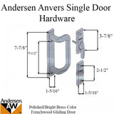 Andersen Frenchwood Gliding Door Trim Hardware, Anvers 2 Panel Interior and Exterior - Bright Brass