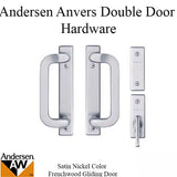 Andersen Frenchwood Gliding Door Trim Hardware, Anvers 4 Panel Interior and Exterior - Satin Nickel