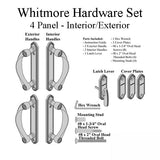 Andersen Whitmore 4-Panel Gliding Door Interior/Exterior Trim Hardware Set - Bright Brass