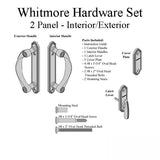 Andersen Whitmore 2-Panel Gliding Door Interior/Exterior Trim Hardware - Satin Nickel