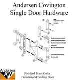 Andersen Covington 2-Panel Gliding Door Hardware Set - Polished Brass