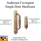 Andersen Frenchwood Gliding Door Trim Covington, 2 Panel Interior &amp; Exterior - Antique Brass