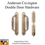 Andersen Frenchwood Gliding Door Trim Covington, 4 Panel Interior & Exterior - Antique Brass