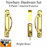 Andersen Newbury 2 Panel Gliding Door Hardware Set - Bright Brass