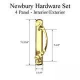 Andersen Newbury 2 Panel Gliding Door Hardware Set - Bright Brass