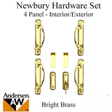 Andersen Newbury 4 Panel Gliding Door Hardware Set - Bright Brass