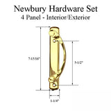 Andersen Newbury 4 Panel Gliding Door Hardware Set - Bright Brass