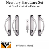 Andersen Newbury 4 Panel Gliding Door Hardware Set - Polished Chrome