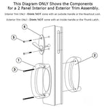 Andersen 4 Panel Gliding Door Tribeca Interior/Exterior Hardware Set - White