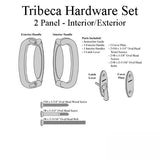 Andersen 2 Panel Gliding Door Tribeca Interior/Exterior Hardware Set - Stone