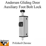 Andersen Auxiliary Foot Bolt Lock for Frenchwood Gliding Door - Polished Chrome