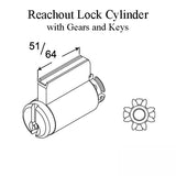 Andersen Lock Cylinder Fits French Wood Sliding Door Reachout Lock Gears and Keys