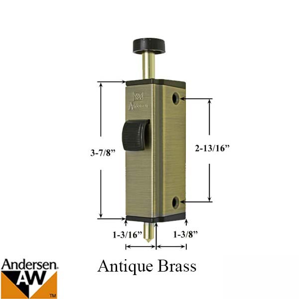 Andersen Auxiliary Foot Bolt Lock For Frenchwood Gliding Door Antiqu Golden Locks Inc 4994