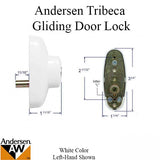 Keyed Lock Assembly, Andersen Tribeca Gliding Door, LH - White