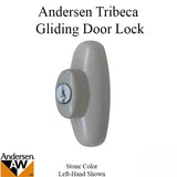 Andersen Tribeca Style Exterior Keyed Lock with Keys Left Hand in Stone