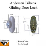 Andersen Tribeca Style Exterior Keyed Lock with Keys Left Hand in Stone