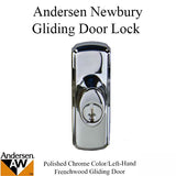 Andersen Frenchwood Gliding Door Hardware - Newbury Lock Assembly with Keys - Chrome - Left-Handed