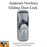 Andersen Frenchwood Gliding Door Hardware - Newbury Lock Assembly with Keys - Brushed Chrome - Left-Handed