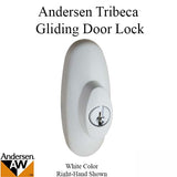 Andersen Tribeca Right Hand Exterior Lock with Keys for Frenchwood Sliding Door - White Finish