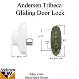 Andersen Tribeca Right Hand Exterior Lock with Keys for Frenchwood Sliding Door - White Finish