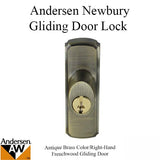 Andersen Window-Frenchwood Gliding Door Hardware, Newbury/Lock Assembly w/keys - Antique Brass - RH