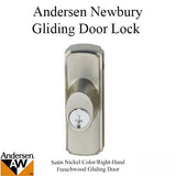 Andersen Gliding Door Hardware - Newbury Outside Keylock with Housing - Schlage Key Way - Satin Nickel - Right-Handed